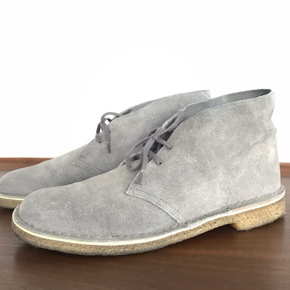 clarks desert boot gray suede